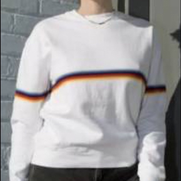 Long sleeve brandy Melville rainbow stripe - Picture 1 of 2